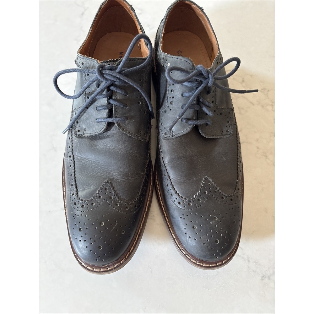 Cole Haan Great Jones Wing Tip Brogue Shoes 10 M Black Leather C20309 Mens